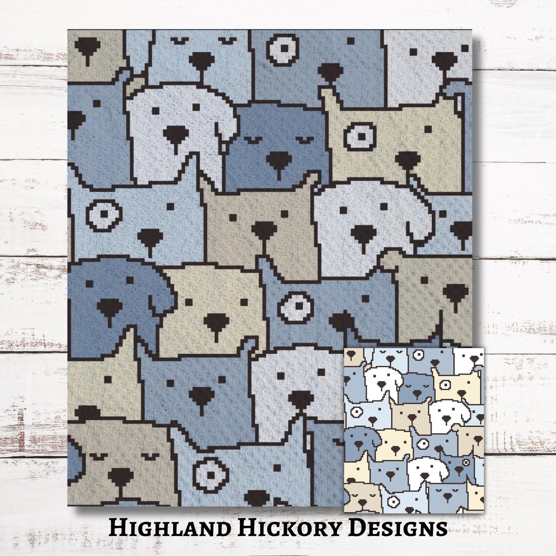 Dog Graphgan Patterns Dog Pound Graph Crochet Pattern C2C Graphgan + Written Instructions ...