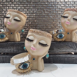 NEW! Sassy Soul Sister, Head Face Planter, Planter with Drainage, Planters and Pots, Cute Planter, Flower Pots, Planter, Unique Gift, Plants