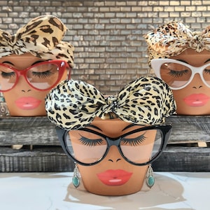 Sassy Soul Sister, Head Face Planter with Glasses, Planter with Drainage, Planters and Pots, Cute Planter, Flower Pots, Planter, Unique Gift