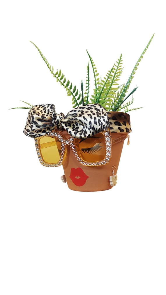 Top Seller Head Planter with Glasses, Face Pot with Drainage by Sassy Soul Sister