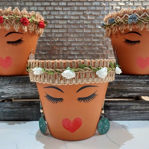 Sassy Soul Sister, Head Face Planter with Glasses, Planter with Drainage, Planters and Pots, Cute Planter, Flower Pots, Planter, Unique Gift