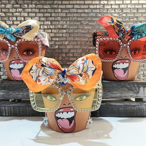 Sassy Soul Sister, Head Face Planter, Planter with Drainage, Planters and Pots, Cute Planter, Flower Pots, Planter, Unique Gift, Plant Stuff