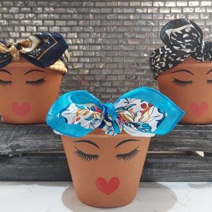 Sassy Soul Sister, Head Face Planter with Saucer, Planter with Drainage, Planters and Pots, Cute Planter, Flower Pots, Planter, Unique Gift
