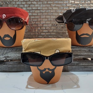 Sassy Soul Mister, Head Face Planter with Glasses, Planter with Drainage, Planters and Pots, Cute Planter, Flower Pots, Planter, Unique Gift