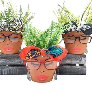 Maceta moderna con forma de cara y drenaje - Maceta para plantas - Regalo único para inauguración de la casa