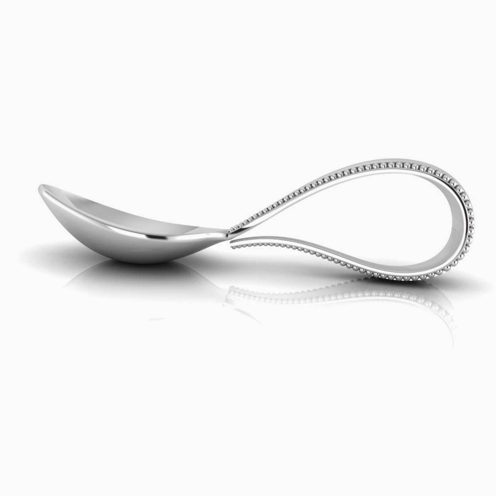 Sterling Silver Beaded Loop Baby Feeding Spoon by Krysaliis Etsy