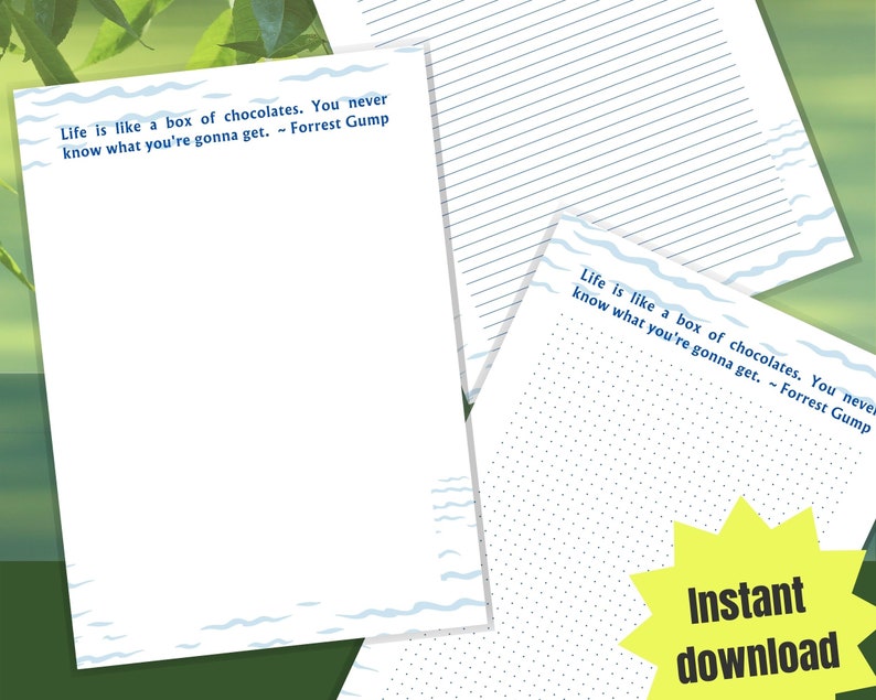 Inspirational Notes Page Printable Lined Notes Template Download Blank Writing Paper Notes ...