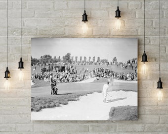 Bobby Jones escapes a sand trap Photo The Masters Champion Fine art print Golf Poster Pro Shop Gifts Dad gift Office Print golf decor