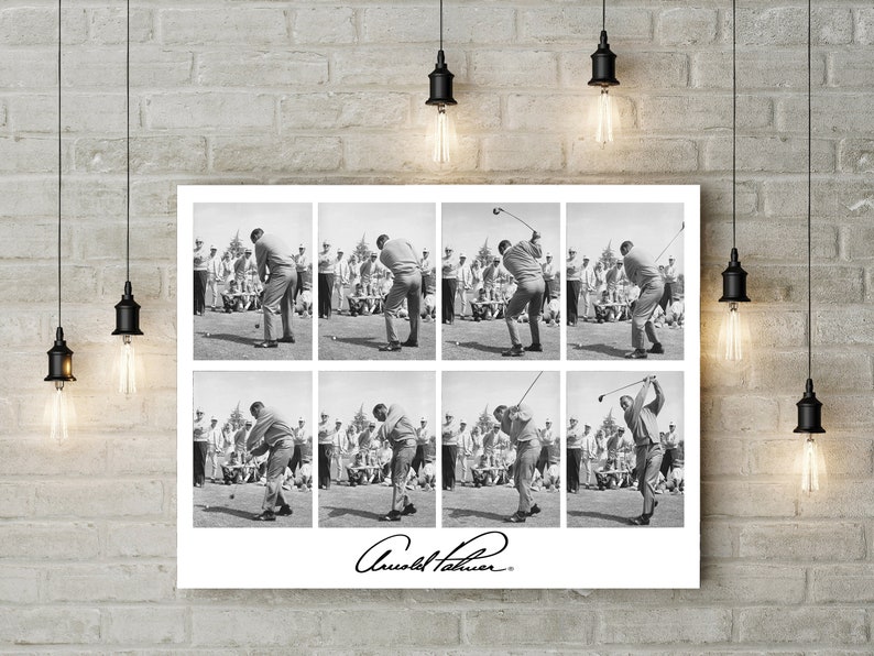 New Arnold Palmer Golf Swing Poster Masters Champion Rare Swing Sequence Fine Art Print Golf Photo Golf Pro Shop Dads Gift Golf Decor