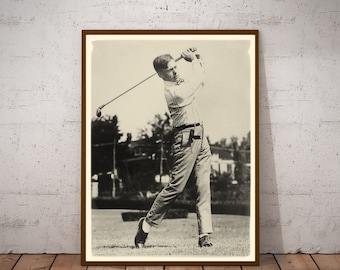 Bobby Jones Golf Swing Photo - 1917 Masters Champion Fine Art Print for Golf Decor and Gifts