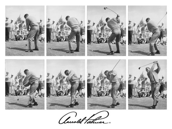 New Arnold Palmer Golf Swing Poster Masters Champion Rare Swing Sequence Fine Art Print Golf Photo Golf Pro Shop Dads Gift Golf Decor