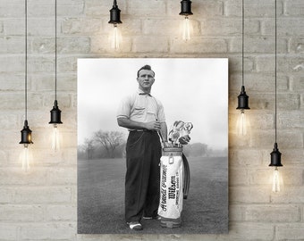 Arnold Palmer Golf Wand Kunst Golf Geschenke für Männer Golf Foto Golf Liebhaber Geschenk Arnold Palmer Porträt Schwarz Weiß Foto Golf Zimmer Dekor