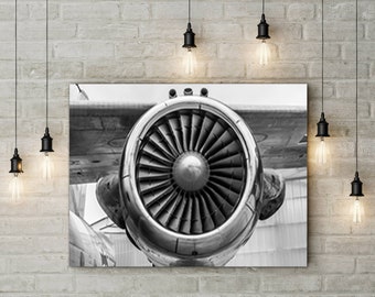 Jet Airplane decor Airplane Prop art airplane art aviation art Plane Engine photo pilot gift vintage airplane photo Graduation gift shop Art
