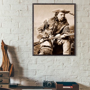 Buffalo Bill Cody Vintage photo print Young  Western Indian Scout Wild West Showman poster historical Sepia western decor picture