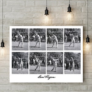 Golfer gift Ben Hogan golf poster Masters Champion Rare Swing Sequence Fine art print Golf Poster Photo golf Pro shop Dads gift Golf decor
