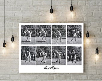 Golfer gift Ben Hogan golf poster Masters Champion Rare Swing Sequence Fine art print Golf Poster Photo golf Pro shop Dads gift Golf decor