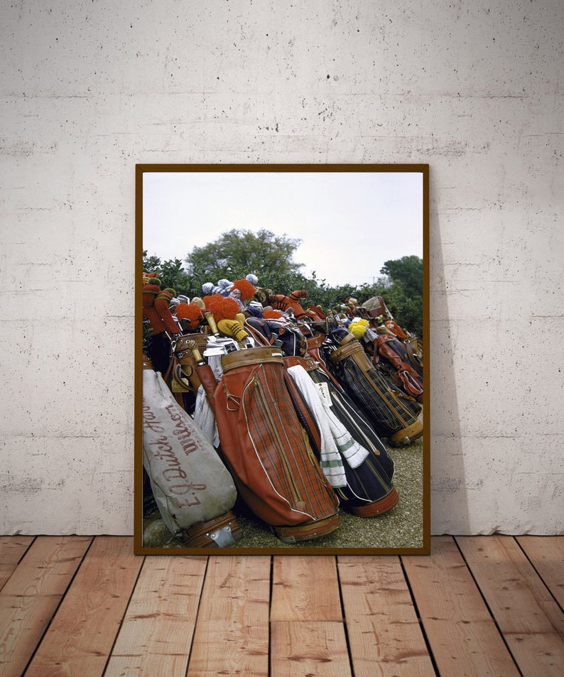 Golf Bags Of The Masters Photo Vintage Masters Golf Tournament Photograph Of Pro Golf Bags Stuffed With Clubs Pro Shop Golf Gift Idea