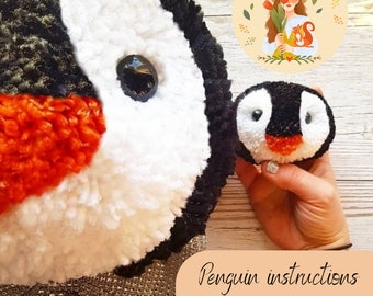 Pompom penguin instructions