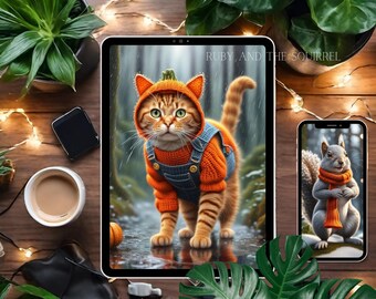 Pumpkin cat HD digital download