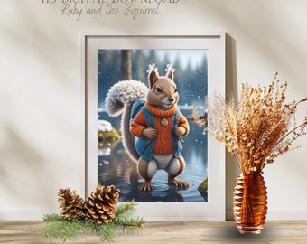 Winter squirrel HD digital download