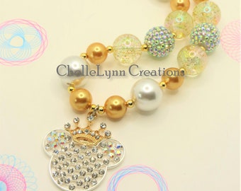 Girls Mouse Inspired Chunky Bubblegum, Girls Jewelry, Girls Bubblegum Necklace, Chunky Bead Necklace, Toddler Jewelry