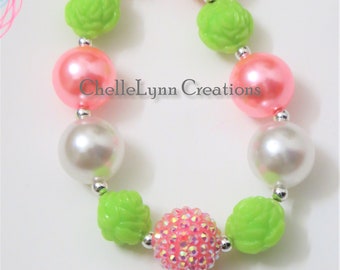 Girls Chunky Necklace, Toddler Necklace, Bubblegum Necklace, Little Girls Jewelry, Chunky Bubblegum Necklace, Toddler Necklace