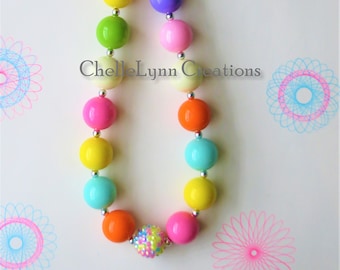 Girls Chunky Bubblegum Necklace, Chunky Bead Necklace, Girls Jewelry, Little Girl Chunky Necklace, Bubblegum Necklace