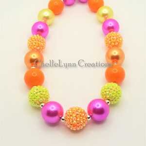 Little Girls Chunky Bubblegum Necklace, Little Girl Bubblegum Necklace, Girls Jewelry, Toddler Necklace, Chunky Bead Necklace, Bead Necklace