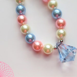 Little Girls Blue Chunky Necklace, Toddler Necklace, Bubblegum Necklace, Little Girls Jewelry, Chunky Bubblegum Necklace, Toddler Jewelry