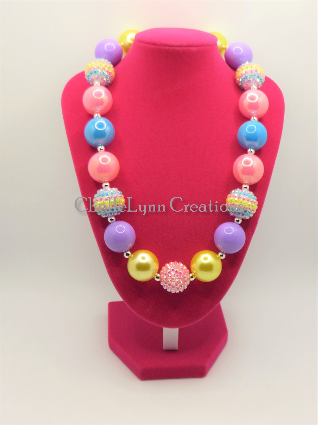 Girls Chunky Bubblegum Necklace, Toddler Necklace, Baby Jewelry, Girls