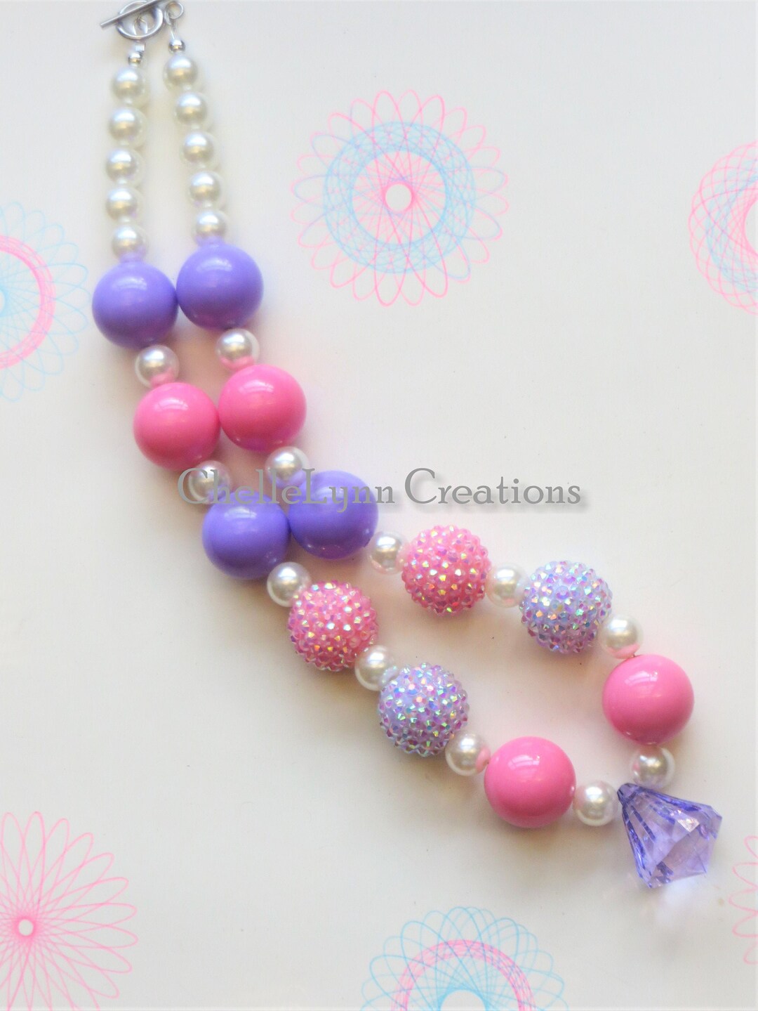 Purple & Pink Girls Chunky Necklace Toddler Necklace - Etsy