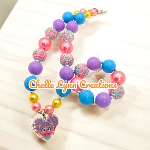 Abby Cadabby Bubblegum Necklace, Bubblegum Bracelet, Toddler Jewelry, Chunky Bubblegum Necklace, Girls Jewelry
