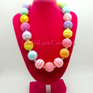 Tropical Island Bubblegum Necklace, Little Girls Necklace Set, Girls Jewelry, Toddler Necklace, Chunky Bead Necklace
