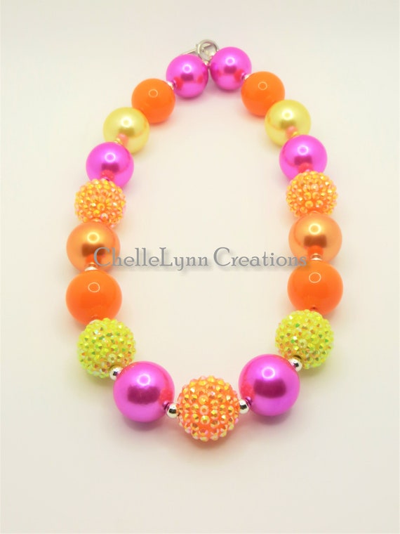 Little Girls Chunky Bubblegum Necklace, Little Girl Bubblegum Necklace, Girls Jewelry, Toddler Necklace, Chunky Bead Necklace, Bead Necklace