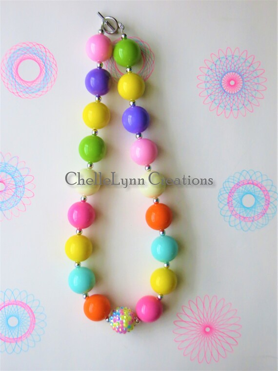 Girls Chunky Bubblegum Necklace Chunky Bead Necklace Girls