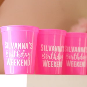 Birthday Party Cups | Birthday Party Favors | Birthday Weekend Cups | Bday weekend Party Favors | Birthday Party Gifts | Personalized Bday