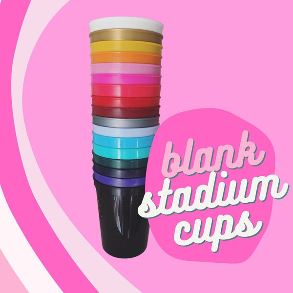 Blank Stadium Cups | Coupes des stades | Crafter Blanks | Gobelets vierges | Coupe des Stades| Ébauches de gobelets en plastique | Gobelets en plastique | Tasses de 16 oz | 16 oz Blanc