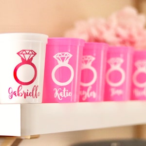 Bachelorette Party Cups with Names | Bachelorette Party Favors | Bach Party Gifts | Personalized | Customized | Ring Theme Bachelorette