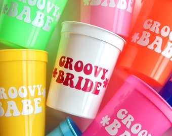 Groovy Bachelorette | 70s Bachelorette | Retro Bachelorette | Groovy Bachelorette Cups |  Groovy Party Favors | 80s Bachelorette | Groovy