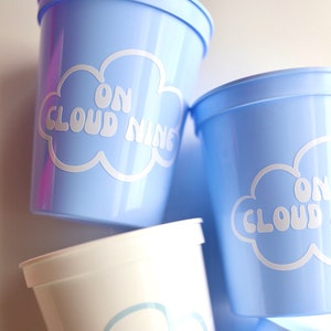 On Cloud Nine Bachelorette | Cloud Bachelorette Cups | Cloud Cups | Bachelorette Cups | Blue Bachelorette | Blue Bachelorette Party Favors |