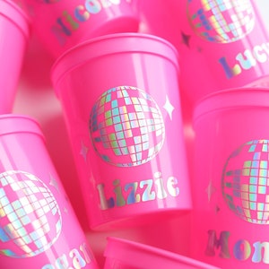 Disco Bachelorette Cups with Names | Disco Bachelorette Favors | Disco Bachelorette Party Cups | Bachelorette Party Cups | Disco Bach Favor