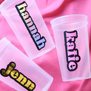 Retro Bachelorette | Personalized Bachelorette Favors | Disco Bachelorette | Bachelorette Cups with Names | Last Disco Bachelorette | Favors