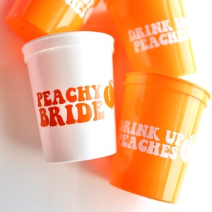 Peach Bachelorette | Peach Cups | Peachy Bride | Drink Up Peaches | Peach Theme Bachelorette | Peach Bachelorette Party Favors | Peach Favor