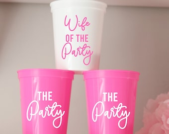 Wife of the Party | Bachelorette Party Cups with Names | Bachelorette Party Favors | Bach Party Gifts | Personalized | Customized | Trendy