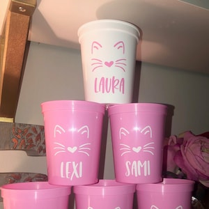 Cat Bachelorette Party Cups | Getting Meowied Bachelorette Party Favors | Bach Party Gifts | Personalized | Customized | Bach Decorations