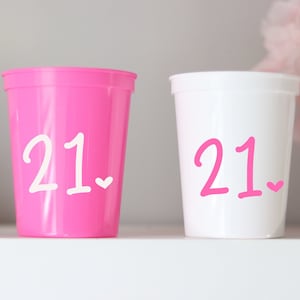 21st Birthday Party Cups | Birthday Party Favors | 21st Birthday Party Gifts | Customized Birthday Party | Personalized | 21st Birthday | 21