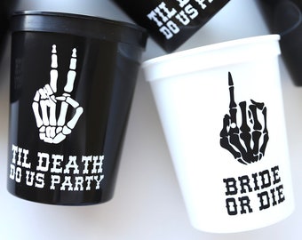 Til Death Do Us Party | Bride or Die | Halloween Bachelorette Cups | Til Death Do Us Party Bachelorette Favors | Gothic Favors | Gothic Cups