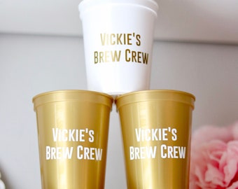 Brew Crew Party Cups | Beer Bachelorette Party Favors | Brewery Bachelorette | Personalized Bachelorette Party | Bach Party Gifts | Custom