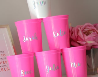 Bachelorette Party Cups with Names | Bachelorette Party Favors | Personalized Bachelorette Party Gifts | Customized Trendy Bach Party | Name
