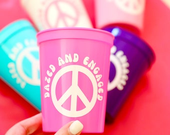 Dazed and Engaged | Dazed and Engaged Favors | Dazed & Engaged Bachelorette Party Cups | Retro Cups | Bachelorette Party Cups | Bach Favors